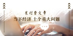 公众号付费文章《当下经济十个重大问题》覆盖了大家关心的全部经济类话题-网创资源