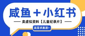 【高需求赛道】小红书+咸鱼做儿童纪录片赛道，一天轻松几十单，详细项目拆解-网创资源