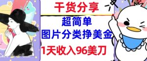 图片分类挣美金，1天收入96美刀，0成本，超简单， 实战干货，免费分享-网创资源