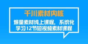 巨量千川素材内容核心，爆量素材内容在线课程，系统性学习短视频素材（12节）-网创资源