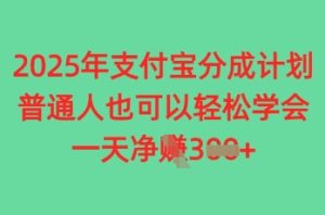2025年支付宝分成计划，普通人也可轻松学会，一天收益3张-网创资源