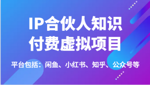 IP合作伙伴社交电商虚拟资源项目，包含：闲鱼平台、小红书的、知乎问答、公众号等（51节）-网创资源