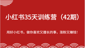 小红书35天训练营（42期）-用好小红书，做你喜欢又擅长的事，涨粉又赚钱！-网创资源