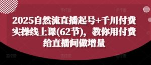 2025自然流直播起号+千川付费实操线上课(62节)，教你用付费给直播间做增量-网创资源