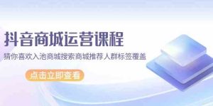 抖音商城营销课程，热门推荐入池商城系统检索商城系统强烈推荐精准人群遮盖（升级80堂课）-网创资源