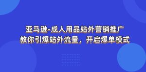 亚马逊平台两性用品站外推广网络营销推广，教大家点爆站外流量，打开打造爆款方式-网创资源