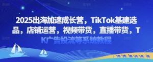 2025出海加速成长营，TikTok基建选品，店铺运营，视频带货，直播带货，TK广告投流等系统教程-网创资源