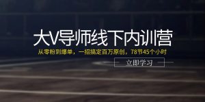 大V老师线下推广内部培训营：从零粉到打造爆款，一招解决上百万原创设计（78节45小时）-网创资源