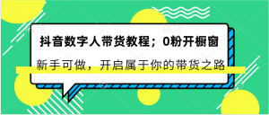抖音数字人卖货实例教程：0粉开橱窗展示 初学者能做 打开属于自己的卖货之途-网创资源