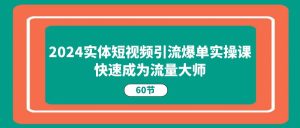 2024实体线短视频营销打造爆款实操课，快速成为总流量高手（60节）-网创资源