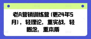 老A营销训练营(更25年4月)，轻理论，重实战，轻概念，重本质-网创资源