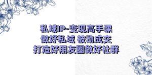 公域IP转现大神课：搞好公域处于被动交易量，打造好微信朋友圈搞好社群营销（18节）-网创资源