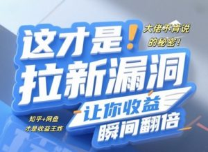 大佬不肯说的秘密，这才是拉新漏洞，让你收益瞬间翻倍-网创资源