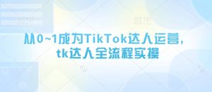 从0~1成为TikTok达人运营，tk达人全流程实操-网创资源