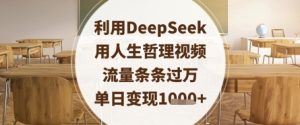 利用DeepSeek用人生哲理视频，流量条条过万，单日变现数张-网创资源