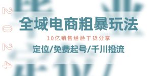 全域电商粗暴玩法课：10亿销售经验干货分享！定位/免费起号/千川投流-网创资源