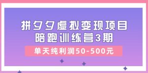 黄岛主《拼夕夕虚拟变现项目陪跑训练营3期》单天纯利润50-500元-网创资源
