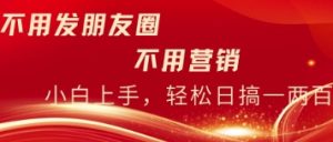 不用发朋友，不用销售，不用频繁加好友，每天15分钟，日入一两百-网创资源