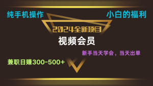 影视会员兼职日入500-800，纯手机操作当天上手当天出单 小白福利-网创资源