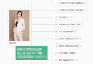 抖音国学变现项目：不出境日引30-100粉实战课程-网创资源