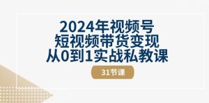2024年视频号短视频带货变现从0到1实战私教课（30节视频课）-网创资源