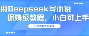用Deepseek写小说，保姆级教程，小白可实操-网创资源