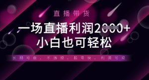 半无人直播带货，一场利润数张，适合所有平台玩法，小白也可轻松-网创资源