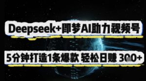 Deepseek+即梦AI助力视频号，5 分钟打造 1 条爆款，轻松日入3张+-网创资源