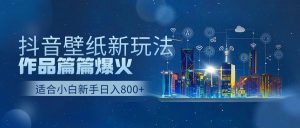 抖音壁纸号新玩法，一个作品只需要5分钟，条条爆款日收益1000＋-网创资源