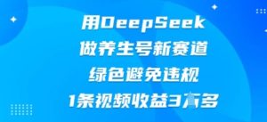 用DeepSeek做养生号新赛道，绿色避免违规，1条视频收益3W多-网创资源