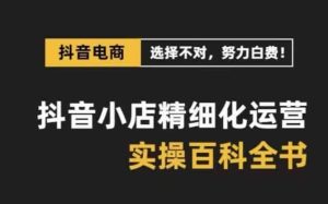 抖音小店精细化运营百科全书，保姆级运营实战讲解（2024更新）-网创资源