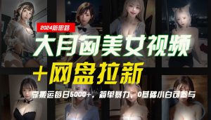 【新思路】大月匈美女视频+网盘拉新,靠搬运每日5000+,简单暴力,0基础小白可参与-网创资源