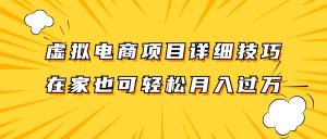 虚拟电商项目详细技巧拆解，保姆级教程，在家也可以轻松月入过万。-网创资源