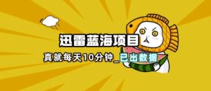 迅雷浏览器项目_真就每天忙活10分钟，完整拆解+热点把控(超详细拆解教程)-网创资源