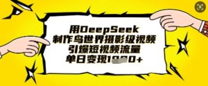 用DeepSeek制作鸟世界摄影级视频，引爆短视频流量，单日变现1k-网创资源