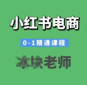 小红书电商0-1精通课程，小红书开店必学课程-网创资源