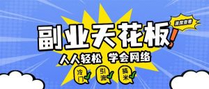 副业天花板0成本做网络，小白轻松上手-网创资源