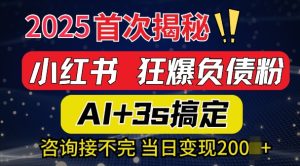 2025引流天花板：最新小红书狂暴负债粉思路，咨询接不断，当日入多张-网创资源