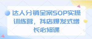 达人分销全案SOP实操训练营，抖店爆发式增长必修课-网创资源