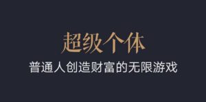 超级个体：2024-2025翻盘指南，普通人创造财富的无限游戏-网创资源
