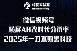 梅花实验室2025视频号最新一刀不剪黑科技，宽屏AB画中画+随机时长+帧率融合玩法-网创资源