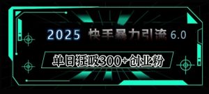 2025年快手6.0保姆级教程震撼来袭，单日狂吸300+精准创业粉-网创资源