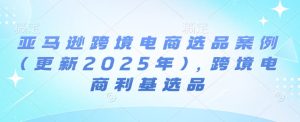 亚马逊跨境电商选品案例(更新2025年)，跨境电商利基选品-网创资源