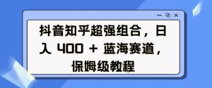 抖音知乎超强组合，日入4张， 蓝海赛道，保姆级教程-网创资源