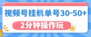 视频号无脑挂JI，单号30-50+，可批量放大-网创资源