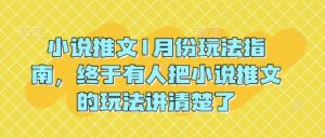 小说推文1月份玩法指南，终于有人把小说推文的玩法讲清楚了!-网创资源