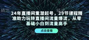 24年直播间重潜起号，29节课程精准助力玩转直播间流量爆流，从零基础小白到流量高手-网创资源
