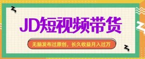 最新JD短视频带货， 无脑发布过原创，长久收益月入过万，有手就行！-网创资源