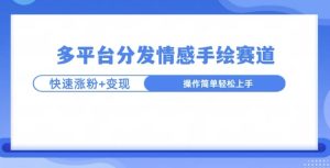 视频号手绘情感语录赛道玩法，快速涨粉+创作者计划收益-网创资源