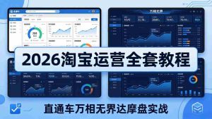 （18308期）2026淘宝运营全套教程(更新5月3日)，直通车万相无界达摩盘实战，从基础到进阶提升流量转化-网创资源